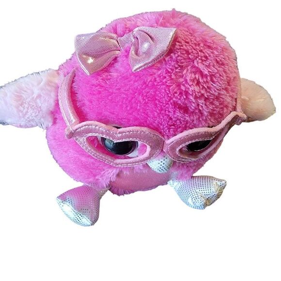 Aurora Chick with Heart Glasses Stuffed Animal Lovey with Bow Girly 6 inch Chick - Picture 2 of 5